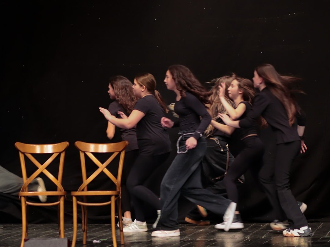 group of actors rehearsing