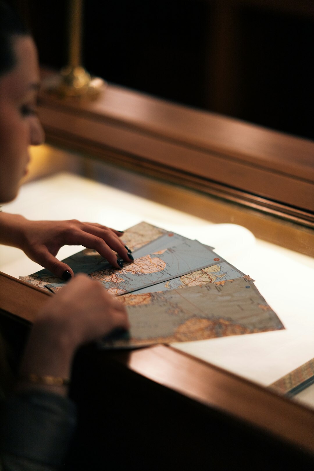 woman reading old documents